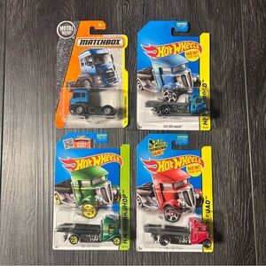Hot Wheels Fast-Bed Hauler Lot + Matchbox Ford Cargo Trucks New